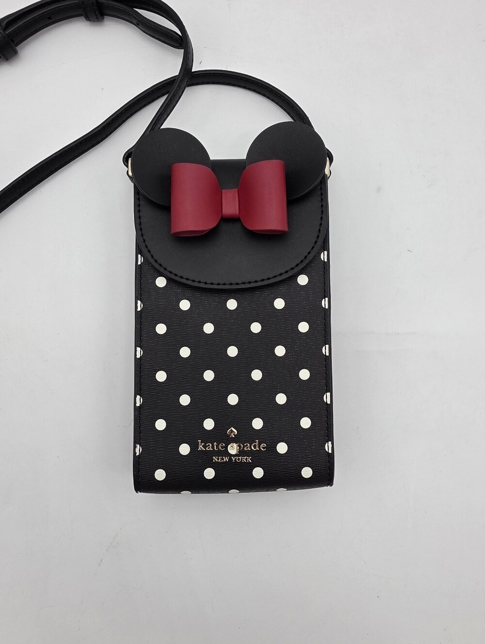 kate spade Disney Black Polka Dot Crossbody North South Flap Phone